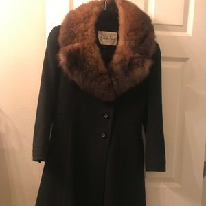 Vintage Frederick & Nelson Sable Collar Wool Coat